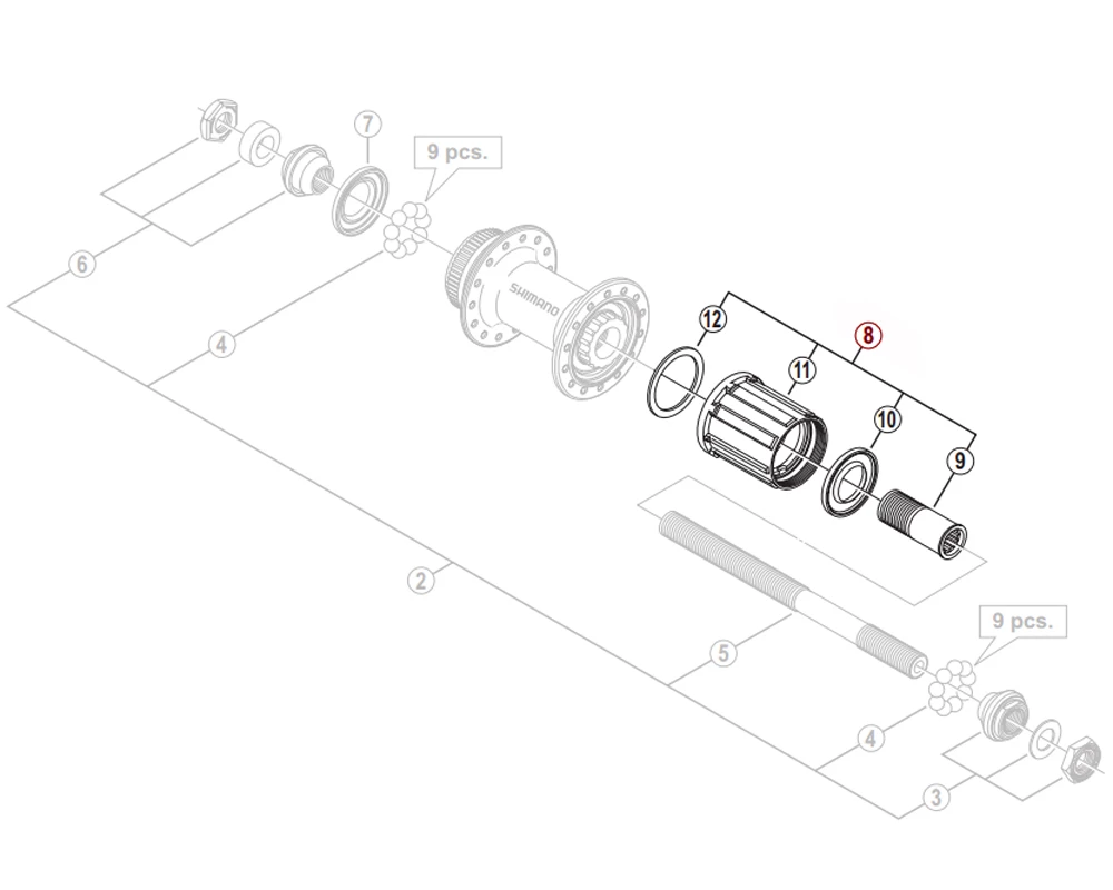 Shimano Kassettehylster WH-MT15 (A Eller AR) 1 Shimano Kassettehylster WH-MT15 (A Eller AR)