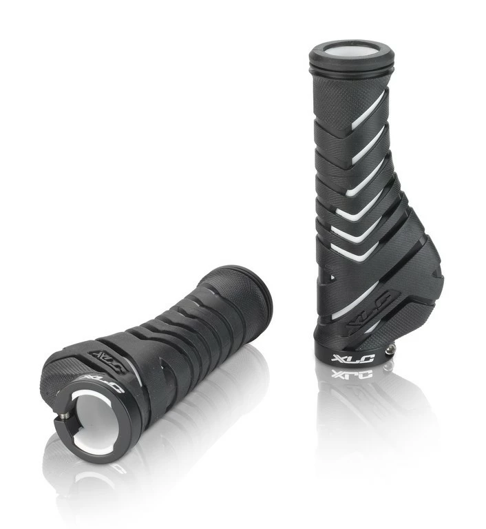 XLC Ergonomiske Håndtagssæt Med Lås Sort/hvid 1 XLC Ergonomiske Håndtagssæt Med Lås Sort/hvid